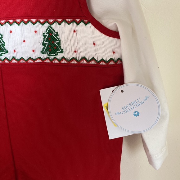 *NEW* Edgehill Collection red Christmas short-all with white collared shirt - Picture 4 of 4